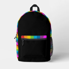 Rainbow Stripes Muster Bedruckter Rucksack