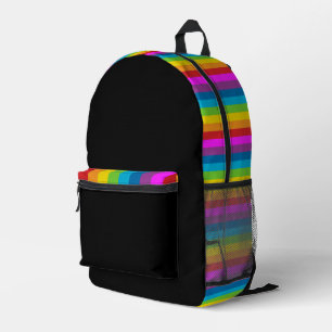 Rainbow Stripes Muster Bedruckter Rucksack