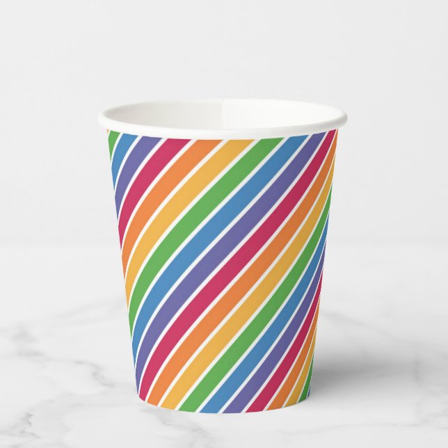 Rainbow Stripes Muster Pappbecher (Links)