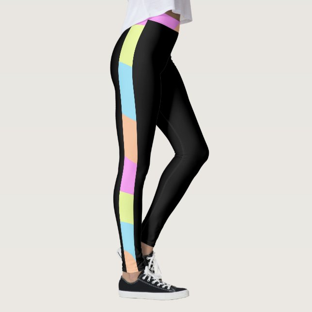 Rainbow Stripes Pastellfarben Leggings (Rechts)