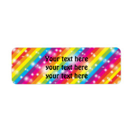 Rainbow Stripes Sparkle Glitzer Address Labels