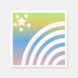Rainbow Stripes Stars Einhorniges Party Serviette