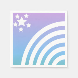 Rainbow Stripes Stars Einhorniges Party Serviette