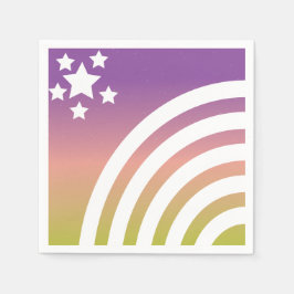 Rainbow Stripes Stars Einhorniges Party Serviette