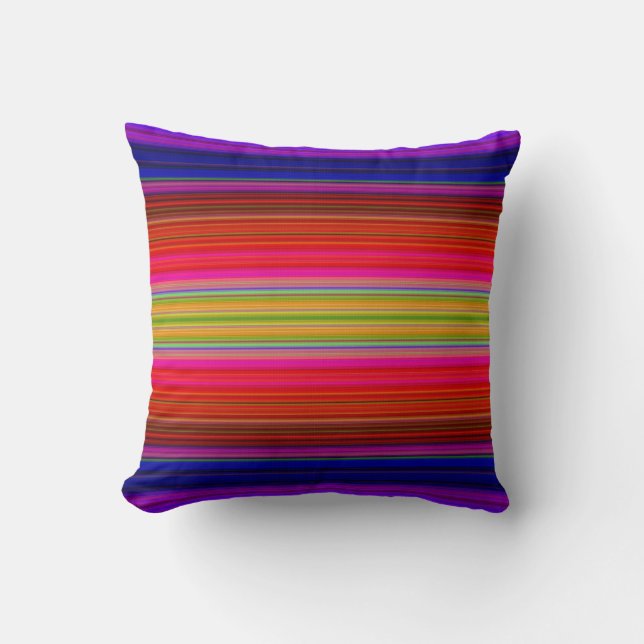 Rainbow Stripes Throw Kissen (Vorderseite)