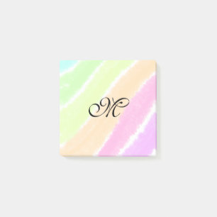 Rainbow Stripeswatercolor-Linien hinzufügen Post-it Klebezettel