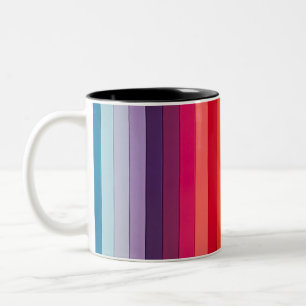 Rainbow Striping Multicolog Zweifarbige Tasse
