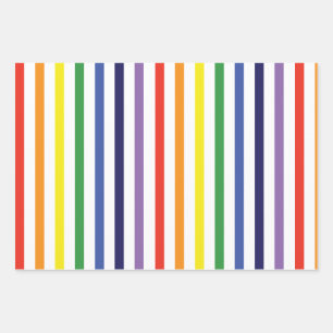 Rainbow Strips und Blue Diagonals Wrapping Paper Geschenkpapier Set