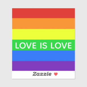 Rainbow Stripte Liebe ist Liebe Gay Pride LGBTQ Aufkleber