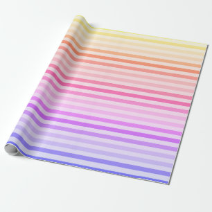 Rainbow Striptes Papier Warme Töne Geschenkpapier