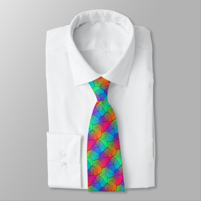 Rainbow Stylish Pattern Krawatte (Gebunden)