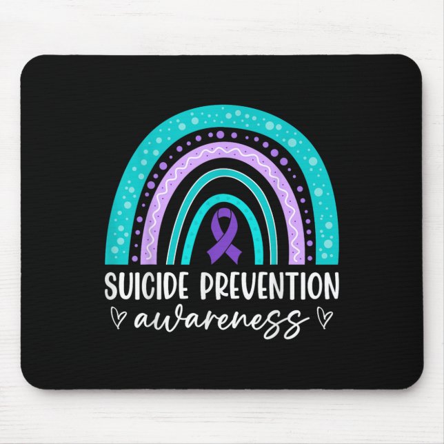Rainbow Suicide Prevention Awareness Teal &amp; Pu Mousepad (Vorne)