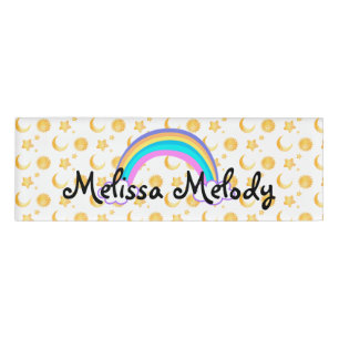 Rainbow Sun Moon Star Muster Namenschild