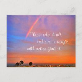 Rainbow Sunset Foto glaubt an Zauberwörterbuch Postkarte