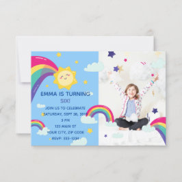 Rainbow Sunshine Fun Birthday Einladung