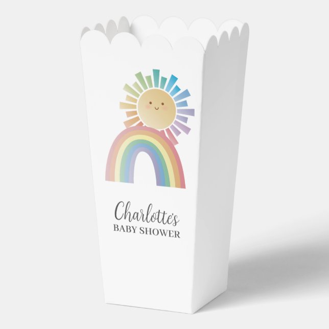 Rainbow Sunshine Gender Neutral Baby Shower Geschenkschachtel (Vorderseite)