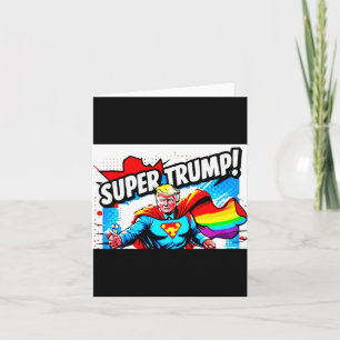 Rainbow Super Trump - Vintager Pop Art Print Karte