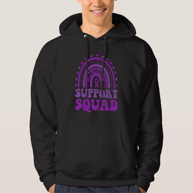 Rainbow Support Squad Epilepsy Awareness Purple Ri Hoodie (Vorderseite)