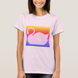 Rainbow Swan Artisan Designer Crochet Print T-Shirt