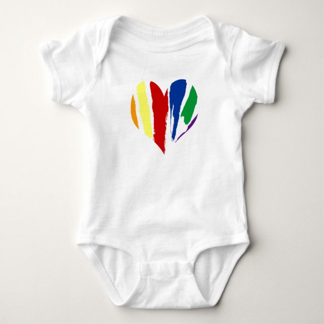 Rainbow Swash Herz Baby Strampler (Vorderseite)