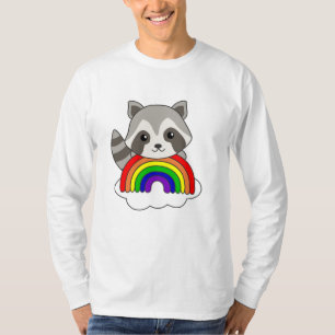 Rainbow Sweet Animals Colorful Raccoon T-Shirt
