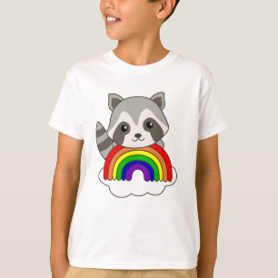 Rainbow Sweet Animals Colorful Raccoon T-Shirt
