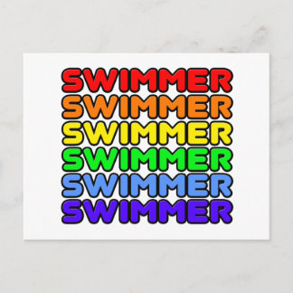 Rainbow Swimmer Postkarte