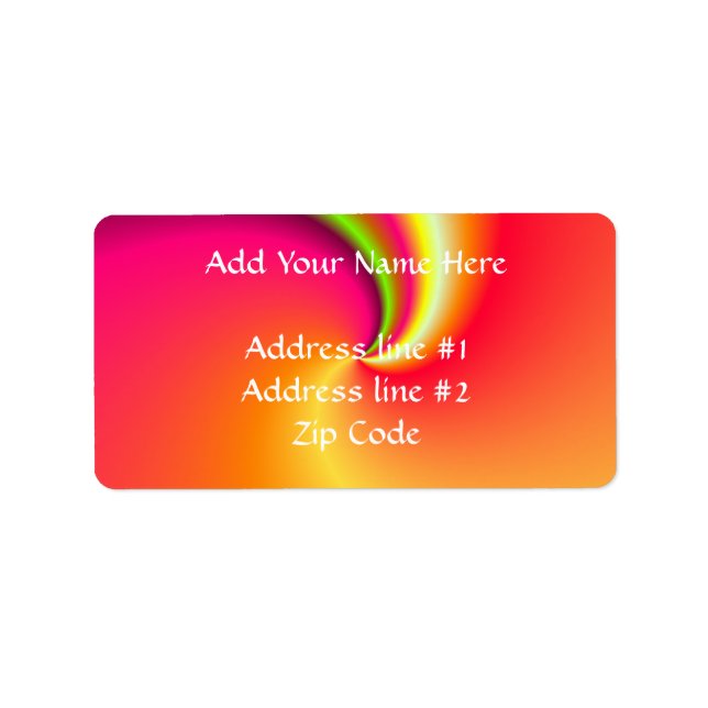 Rainbow Swirbeluntergrund Adressaufkleber (Vorne)