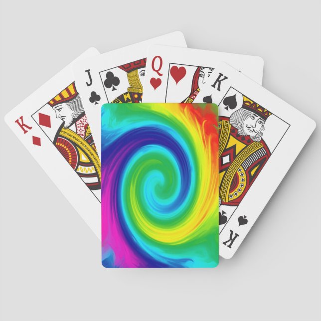 Rainbow Swirl Abstrakt Art Design Spielkarten (Rückseite)