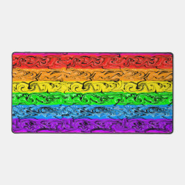 Rainbow Swirl Art Schreibtischunterlage