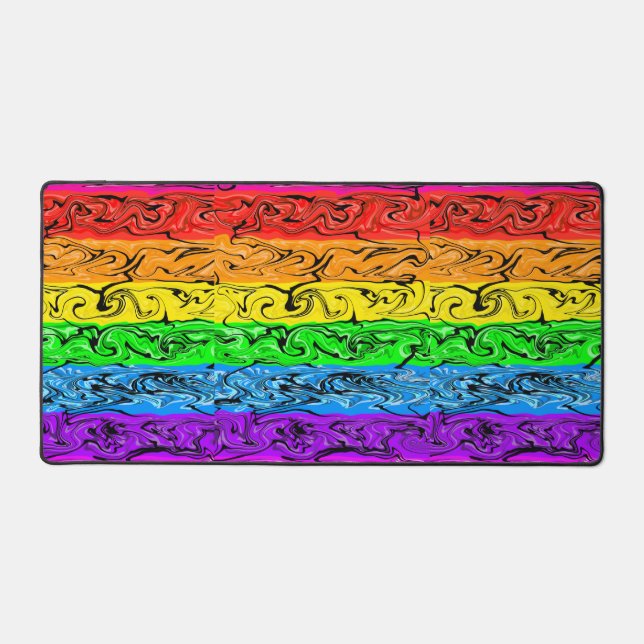 Rainbow Swirl Art Schreibtischunterlage (Vorderseite)