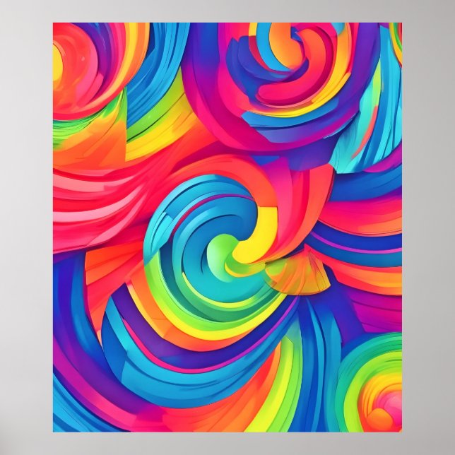 Rainbow Swirl Chaos Design Poster (Vorne)