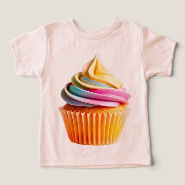 Rainbow Swirl Cupcake with Colorful Wrapper (Design Vorderseite)