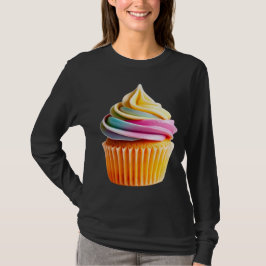 Rainbow Swirl Cupcake with Colorful Wrapper T-Shirt