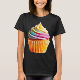 Rainbow Swirl Cupcake with Colorful Wrapper T-Shirt