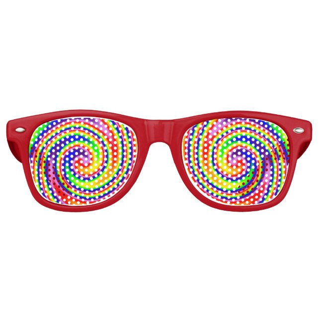Rainbow Swirl Farbenfrohe Freude Partybrille (Vorderseite)
