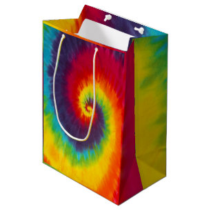 Rainbow Swirl Gefärbte Krawatte Groovy Cool Mittlere Geschenktüte