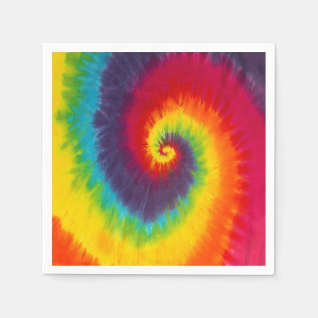 Rainbow Swirl Gefärbte Krawatte Groovy Cool Serviette (Vorderseite)