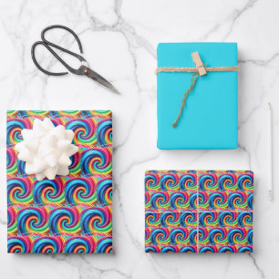 Rainbow Swirl Geschenkpapier Set
