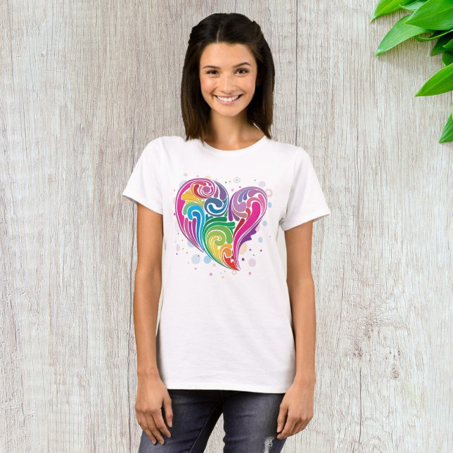 Rainbow Swirl Herz T-Shirt (Von Creator hochgeladen)