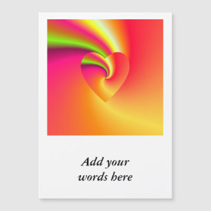 Rainbow Swirl Liebe Herz Magnetkarte