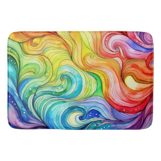 Rainbow Swirl Muster Badematte