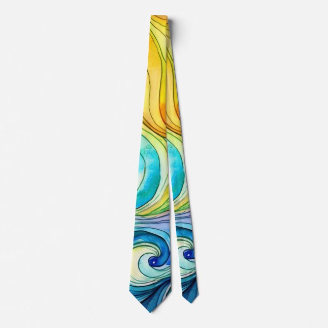 Rainbow Swirl Muster Krawatte (Vorderseite)
