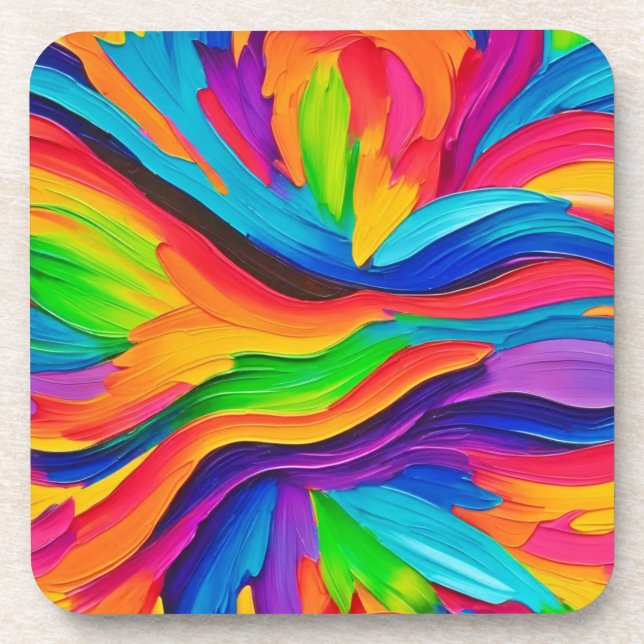 Rainbow Swirl Painting Getränkeuntersetzer (Vorderseite)