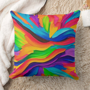 Rainbow Swirl Painting Kissen