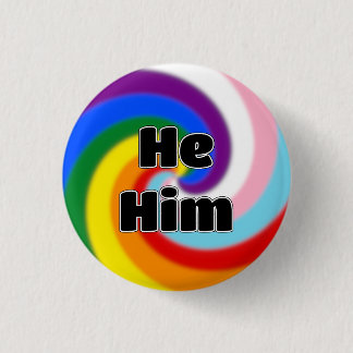 Rainbow Swirl Pronoun Button (Er/Er)
