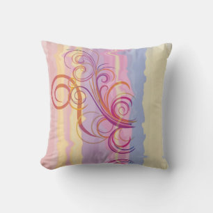 Rainbow Swirl Reversible Throw Kissen