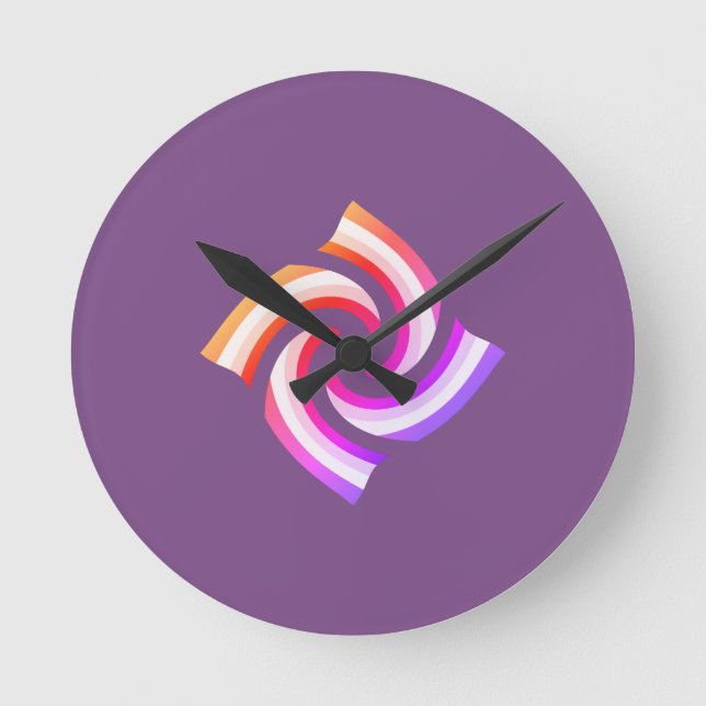 Rainbow Swirl Runde Wanduhr (Vorderseite)