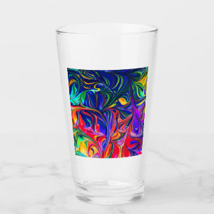 Rainbow Swirl Trippy Glow Stick Glas