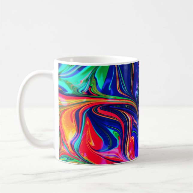 Rainbow Swirl Trippy Glow Stick Kaffeetasse (Links)